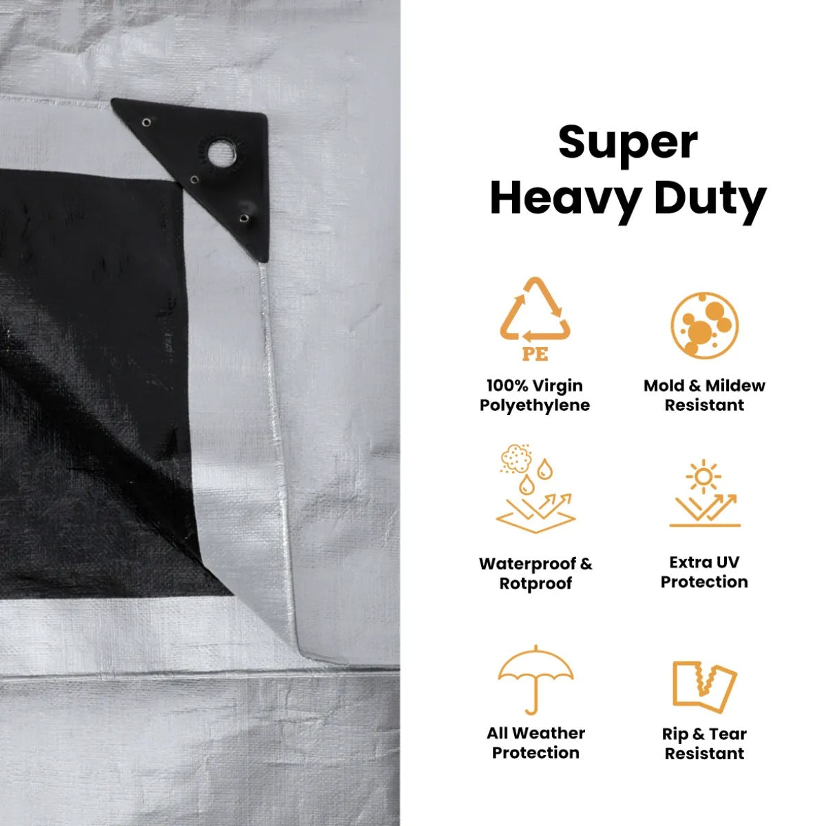 15' x 15' Super Heavy Duty Poly Tarp, photo 10 of 16