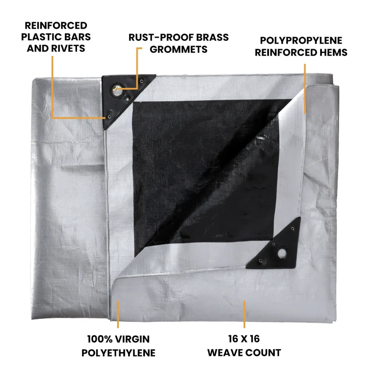 15' x 15' Super Heavy Duty Poly Tarp, photo 12 of 16