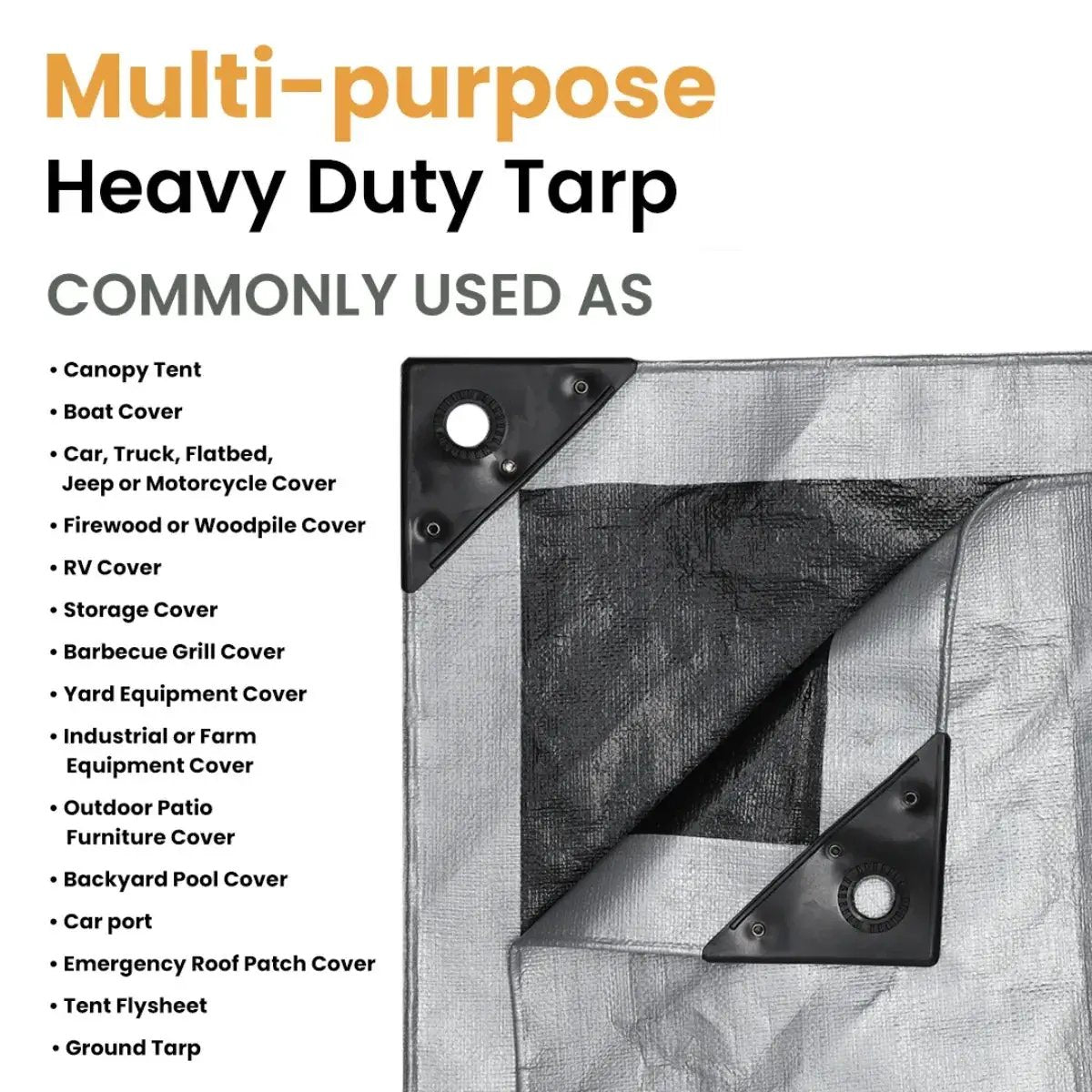 15' x 15' Super Heavy Duty Poly Tarp, photo 16 of 16