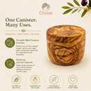 Mediterranean Olive Wood Salt Cellar Canister with Swivel Lid