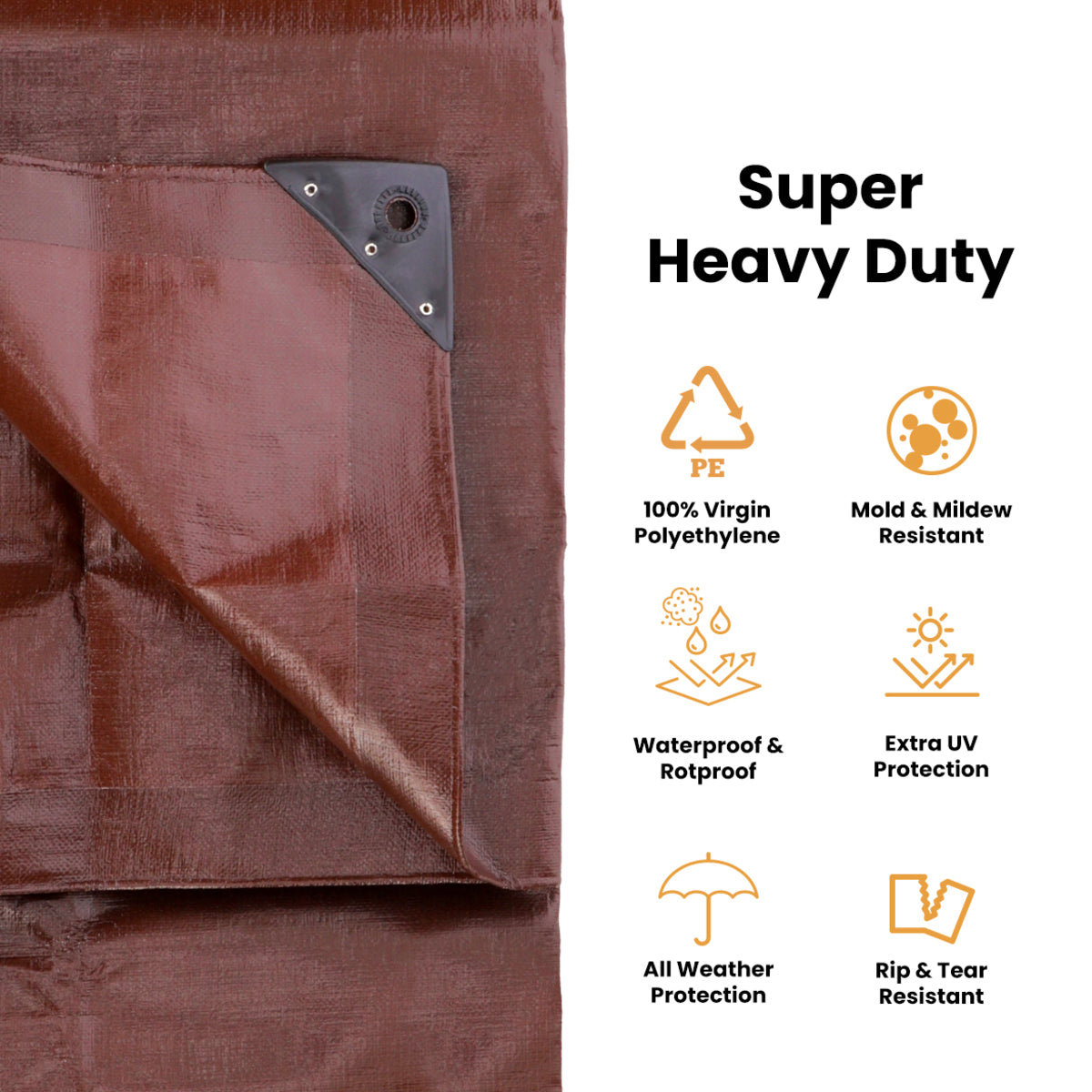 15' x 15' Super Heavy Duty Poly Tarp, photo 4 of 16