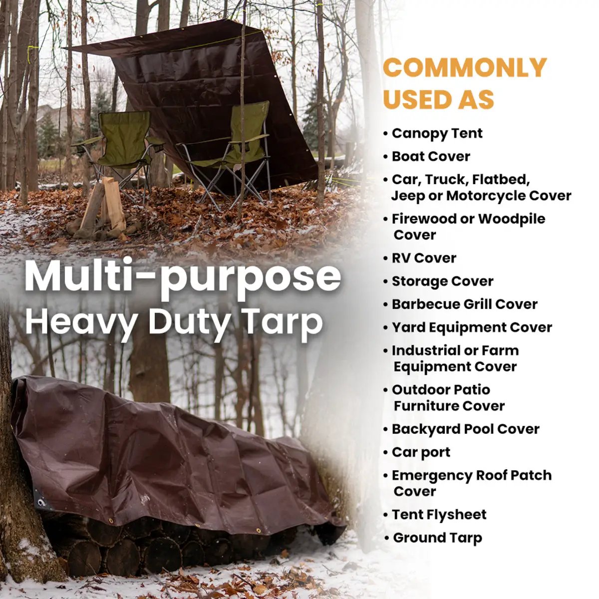 15' x 15' Super Heavy Duty Poly Tarp, photo 7 of 16