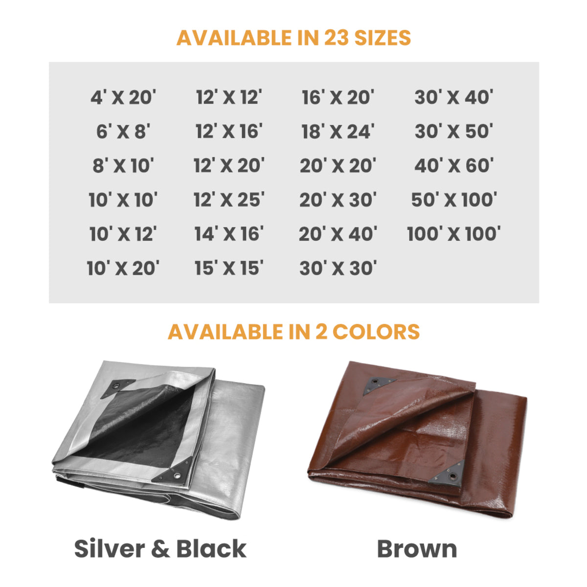 15' x 15' Super Heavy Duty Poly Tarp, photo 2 of 16