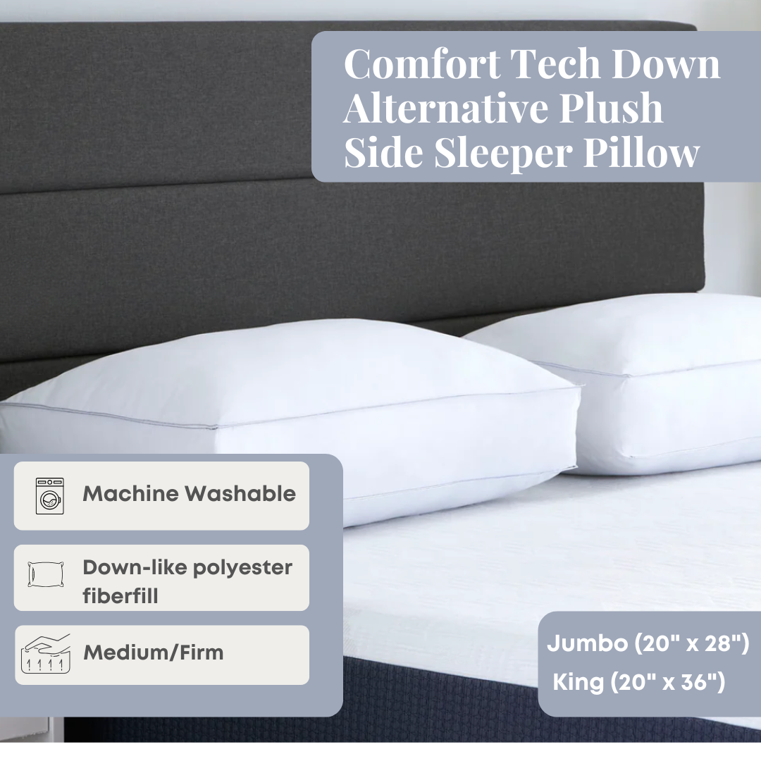 Comfort Tech Down Alternative Plush Side Sleeper Pillow, photo 6 of 7