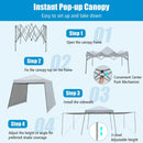 Patio 10x10FT Instant Pop-up Canopy Folding Tent with Sidewalls and Awnings Outdoor-Gray by LJGDeals