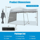 Patio 10x10FT Instant Pop-up Canopy Folding Tent with Sidewalls and Awnings Outdoor-Gray by DirectDeals