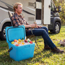 Insulated Portable Cooler Hard Shell Ice Chest with 2 Cup Holders by LJGDeals