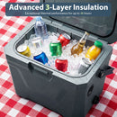 Insulated Portable Cooler Hard Shell Ice Chest with 2 Cup Holders by LJGDeals