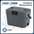 Insulated Portable Cooler Hard Shell Ice Chest with 2 Cup Holders by LJGDeals
