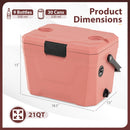 Insulated Portable Cooler Hard Shell Ice Chest with 2 Cup Holders by LJGDeals