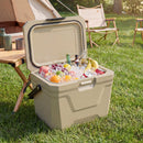 Insulated Portable Cooler Hard Shell Ice Chest with 2 Cup Holders by LJGDeals