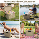 Insulated Portable Cooler Hard Shell Ice Chest with 2 Cup Holders by LJGDeals