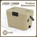 Insulated Portable Cooler Hard Shell Ice Chest with 2 Cup Holders by LJGDeals