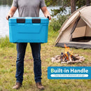 Insulated Portable Cooler Hard Shell Ice Chest with 2 Cup Holders Bottle Opener and Drain Plug by LJGDeals