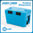 Insulated Portable Cooler Hard Shell Ice Chest with 2 Cup Holders Bottle Opener and Drain Plug by LJGDeals