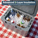 Insulated Portable Cooler Hard Shell Ice Chest with 2 Cup Holders Bottle Opener and Drain Plug by LJGDeals