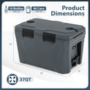 Insulated Portable Cooler Hard Shell Ice Chest with 2 Cup Holders Bottle Opener and Drain Plug