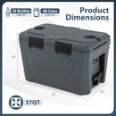 Insulated Portable Cooler Hard Shell Ice Chest with 2 Cup Holders Bottle Opener and Drain Plug by LJGDeals