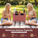 Insulated Portable Cooler Hard Shell Ice Chest with 2 Cup Holders Bottle Opener and Drain Plug by LJGDeals