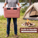 Insulated Portable Cooler Hard Shell Ice Chest with 2 Cup Holders Bottle Opener and Drain Plug by LJGDeals