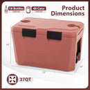 Insulated Portable Cooler Hard Shell Ice Chest with 2 Cup Holders Bottle Opener and Drain Plug by LJGDeals