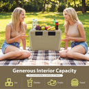 Insulated Portable Cooler Hard Shell Ice Chest with 2 Cup Holders Bottle Opener and Drain Plug by LJGDeals