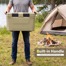 Insulated Portable Cooler Hard Shell Ice Chest with 2 Cup Holders Bottle Opener and Drain Plug by LJGDeals