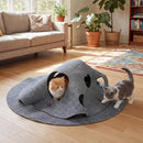 Interactive Foldable Cat Tunnel for Indoor Cats 40‚Äù Round Large Enrichment Play Felt Mat by LJGDeals