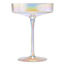 Ribbed Coupe Cocktail Glasses 8 oz | Set of 4 (Iridescent)