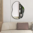 22 Inch x 30.5 Inch Irregular Wall Mounted Mirror with Premium Back Board-Black by LJGDeals