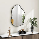 22 Inch x 30.5 Inch Irregular Wall Mounted Mirror with Premium Back Board-Black by LJGDeals