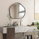 Irregular Wall Mirror Metal Frame Asymmetrical Mirror with Expansion Screws-Black by LJGDeals