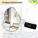 22 Inch x 30.5 Inch Irregular Wall Mounted Mirror with Premium Back Board-Black by LJGDeals