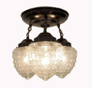 Antique Acorn Glass Ceiling Light | 3-Light Chain Trio by The Lamp Goods