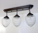 Antique Glass Ceiling Light Rectangular Chain Trio by The Lamp Goods