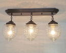 Antique Glass Ceiling Light Rectangular Chain Trio by The Lamp Goods