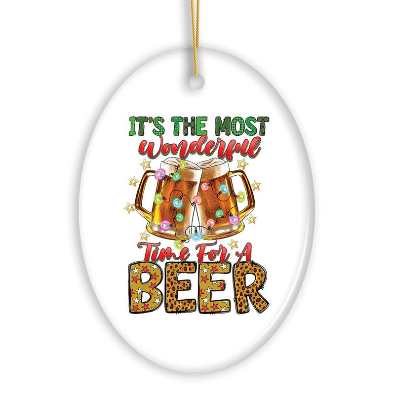 It’s the Most Wonderful Time for a Beer Festive Party Themed Christmas Ornament
