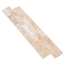 Ivory Beige Ledger 3D Panel 6"x24" Split-face Natural Travertine Wall Tile