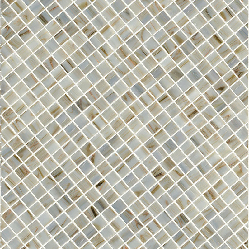 MSI Ivory Iridescent Glass Mosaic Tile 12"x12"