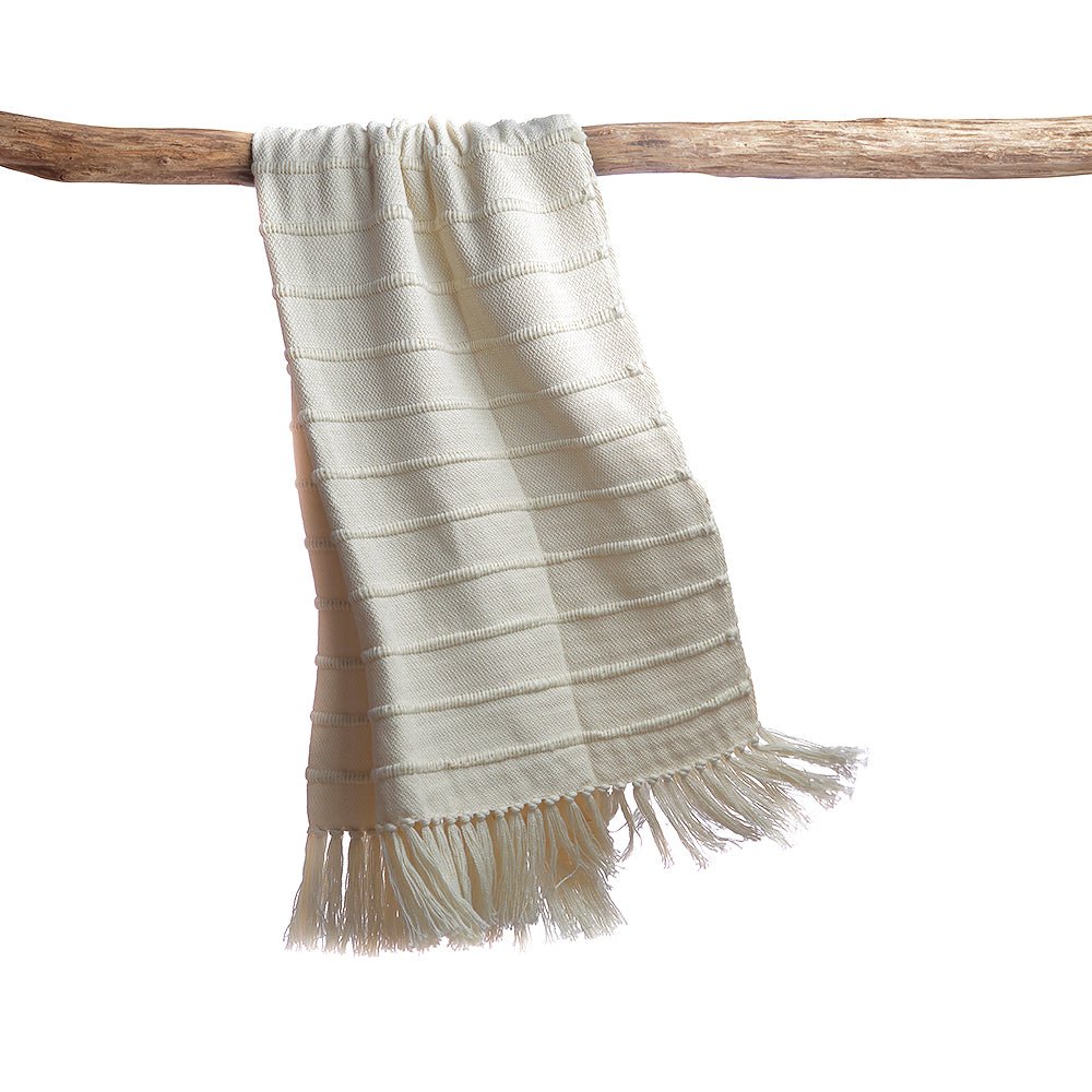 Multi Striped Natural Throw Blanket