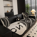 Abstract Art Sofa Cover with Wave Edge, Non Slip Couch Cover for Stylish Homes