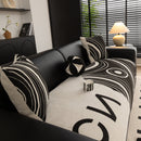 Abstract Art Sofa Cover with Wave Edge, Non Slip Couch Cover for Stylish Homes
