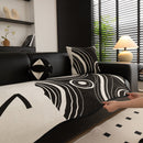 Abstract Art Sofa Cover with Wave Edge, Non Slip Couch Cover for Stylish Homes