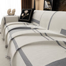 Modern Plaid Heavy Duty Sofa Throw Blanket, Boho Farmhouse Couch Cover with Tassel