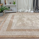 Alfa Rich Beige Cream Washable Area Rugs for Living Room Bedroom Kitchen Dining Cotton Rug