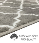 Sussex Home, Landing Rug, Slip Resistant Indoor Carpets Includes Adhesive Tape 2' x 3'-Trellisville Collection |Gray&White