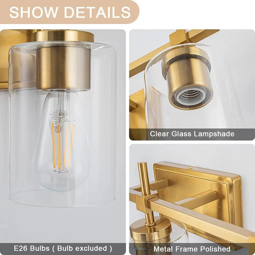 Jasper Modern Clear Glass 3-Light Bathroom Vanity Light, photo 10 of 14