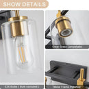 Jasper Black & Gold Clear Glass 4-Light Bathroom Vanity Light