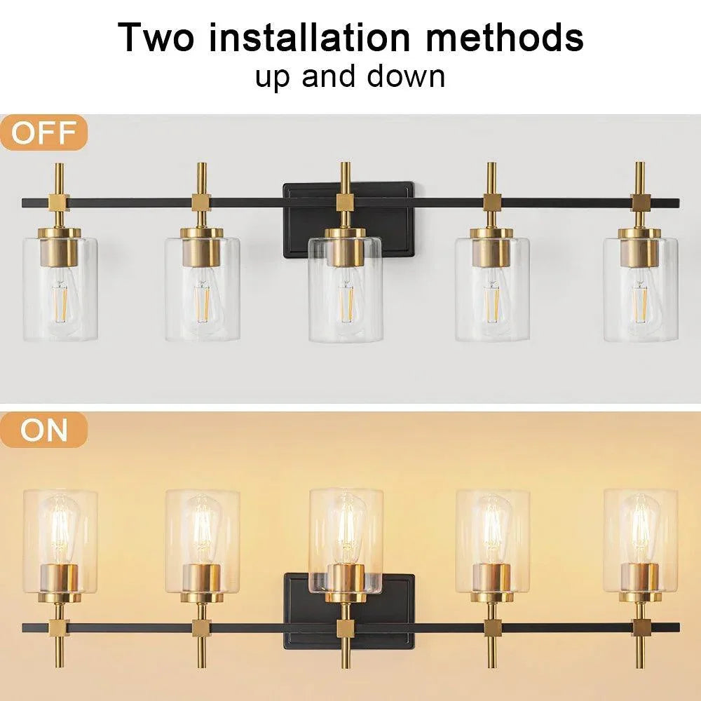 Jasper Modern Clear Glass 5-Light Bathroom Vanity Light, photo 4 of 16