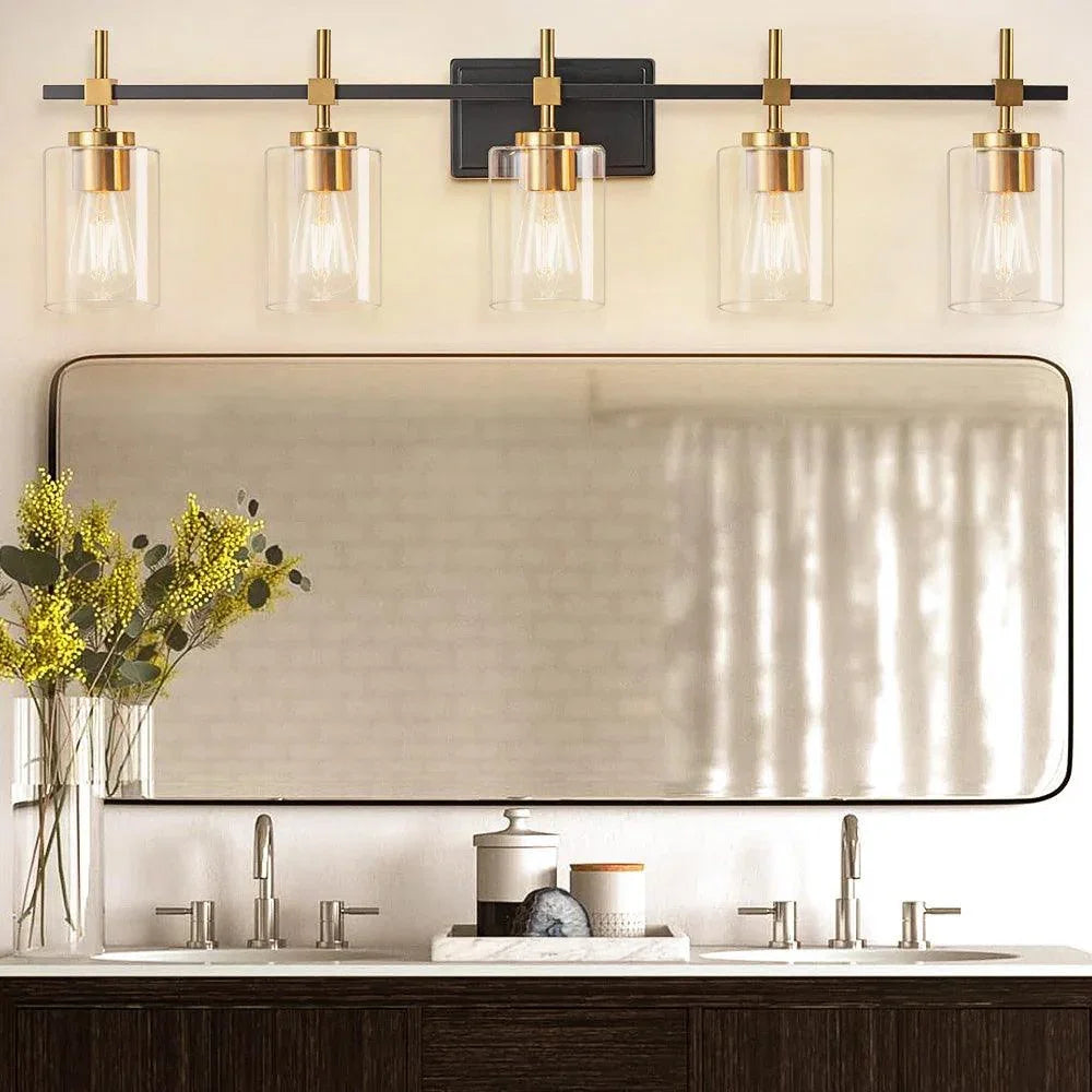 Jasper Modern Clear Glass 5-Light Bathroom Vanity Light, photo 2 of 16